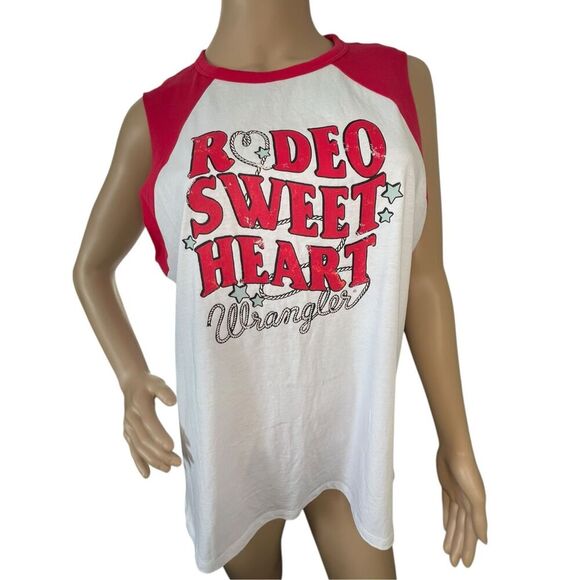 NWT Wrangler Graphic “Rodeo Sweet Heart” Color Block Tank Top - Picture 1 of 4